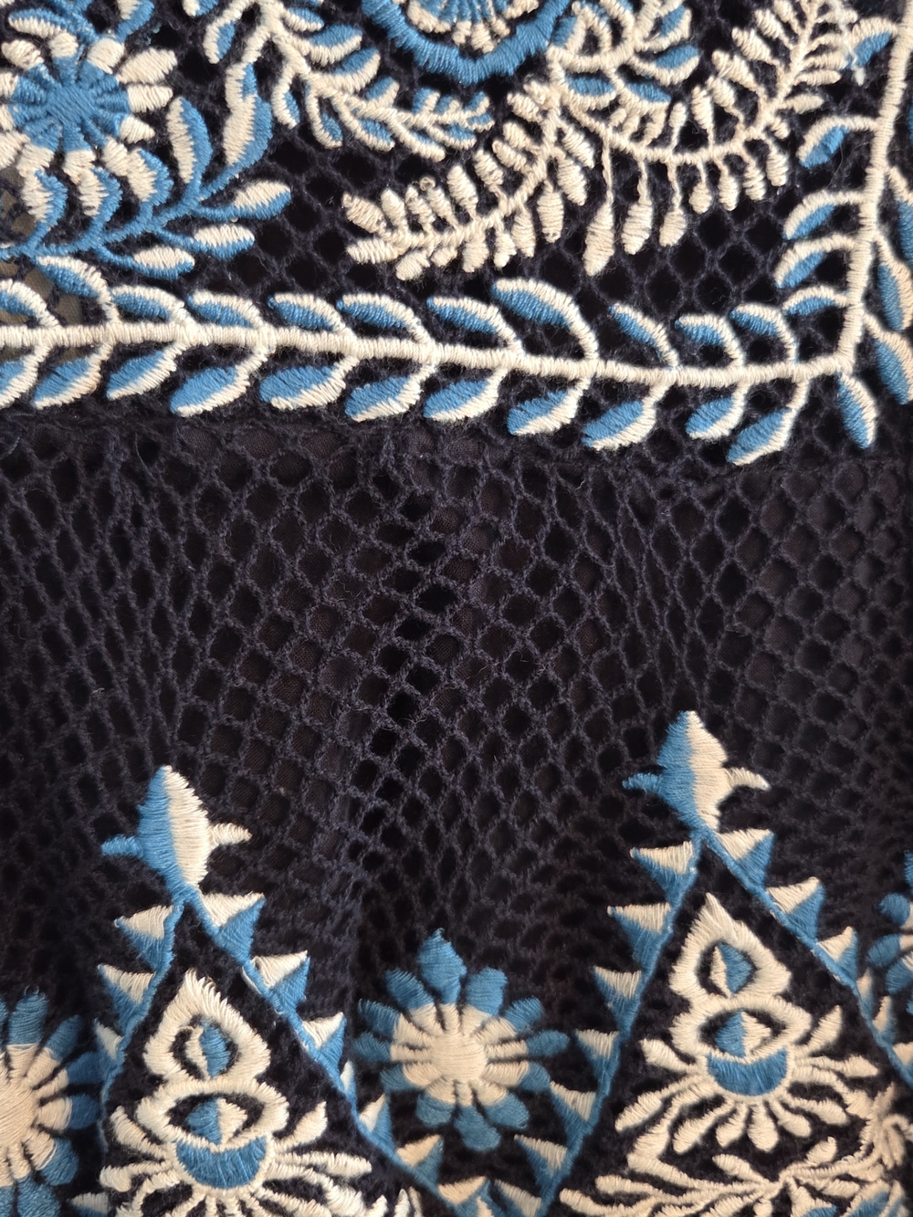 Sea New York Blue Embroidered Mesh Long-Sleeve Top - Picture 5 of 8